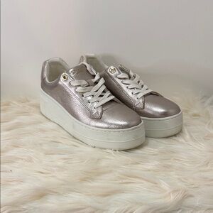 Metallic Sneakers with White Accents